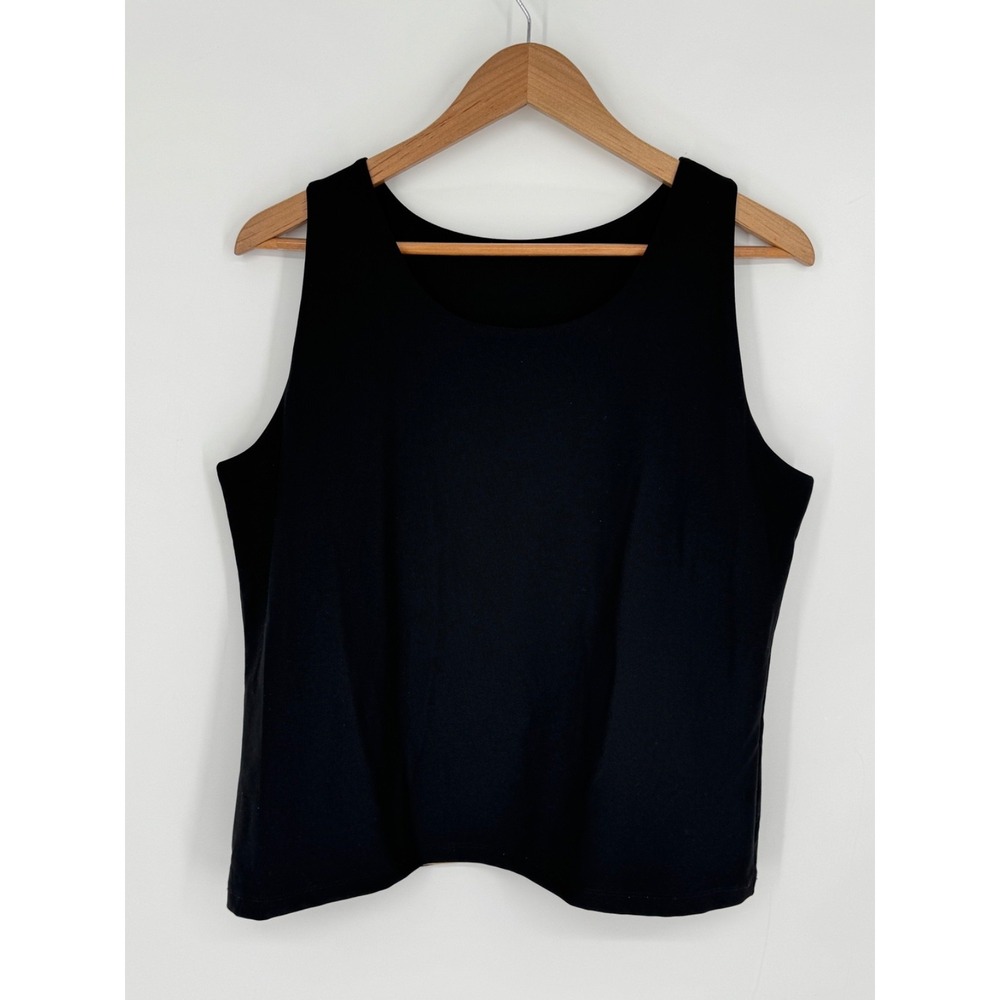 SPANX Black Shaping Tank Top Size Large Black Smoothing Stretch Camisole E2